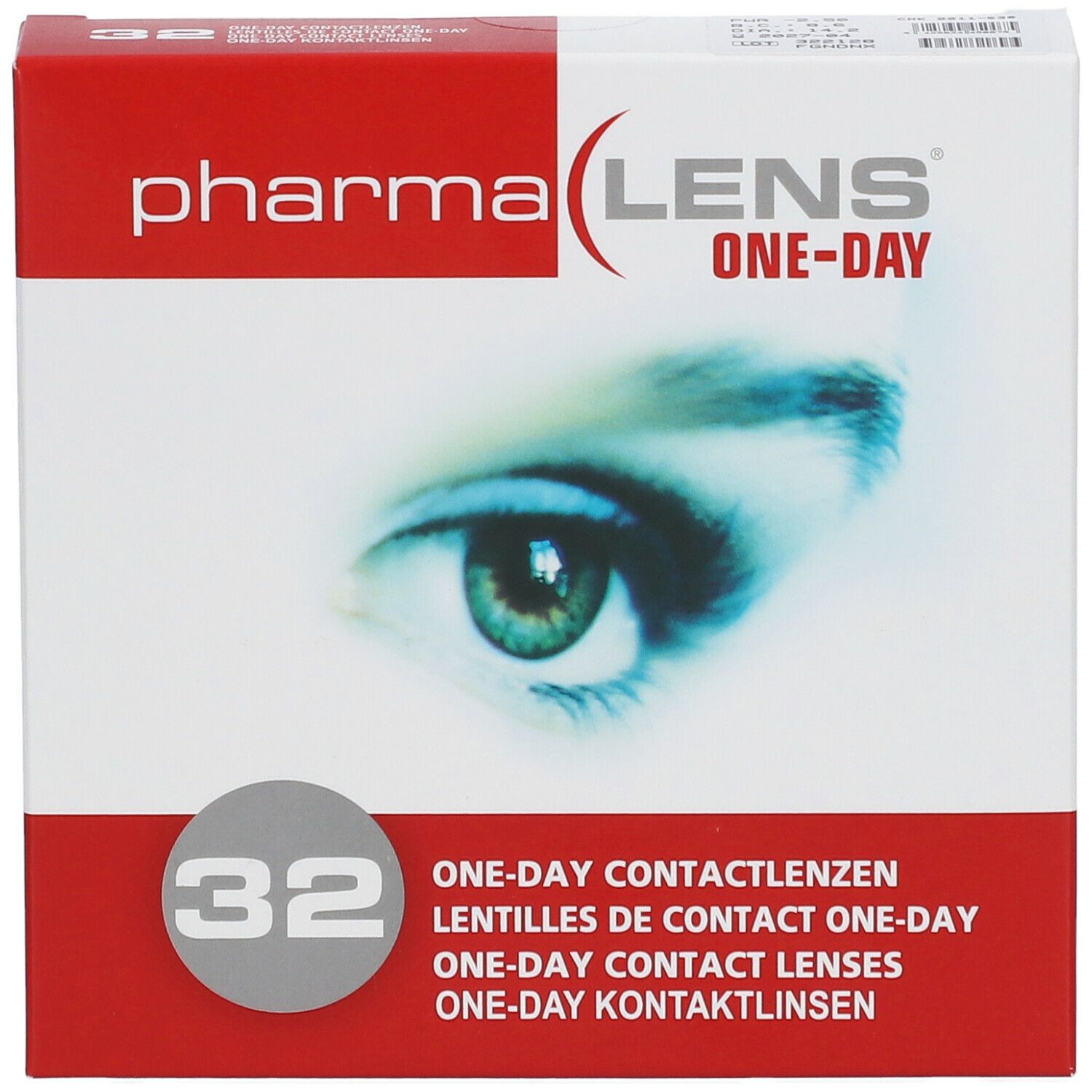 PharmaLens Day Lenses Dioptre: -2.50
