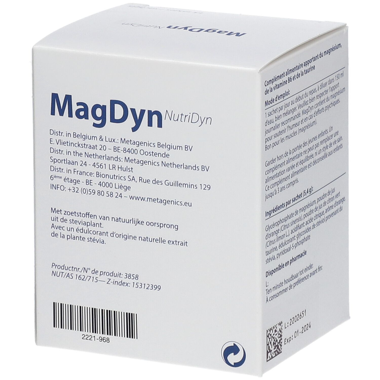 Donna con occhi chiusi. Fiori sul petto. Testo: "Science you can feel". Logo: Metagenics. Banner: #1 Scelta.