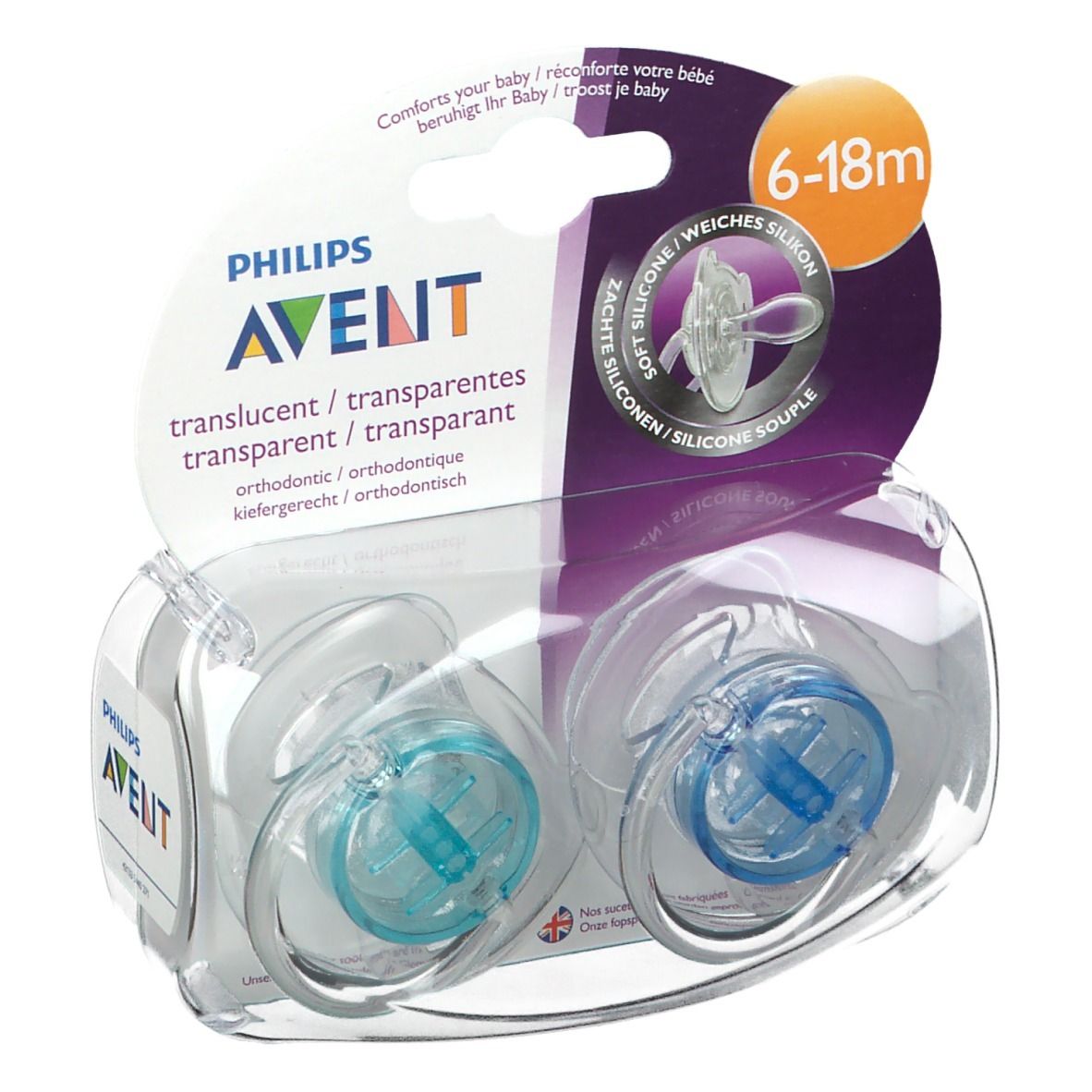 Avent Pacifier Transparant Silicone +6 Months