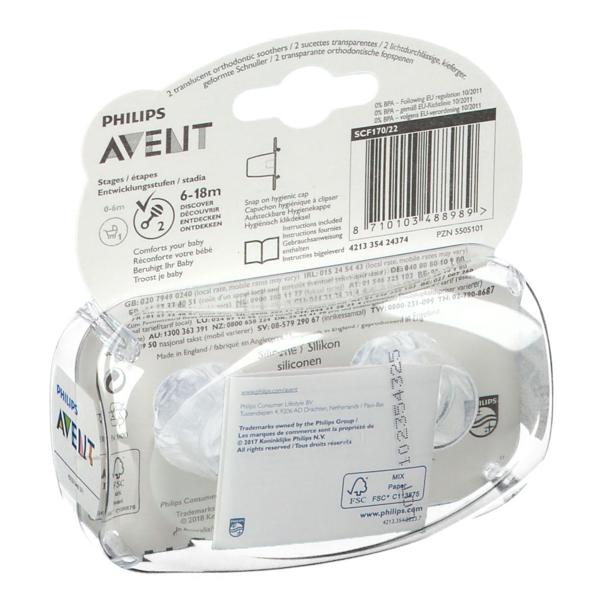 Avent Pacifier Transparant Silicone +6 Months