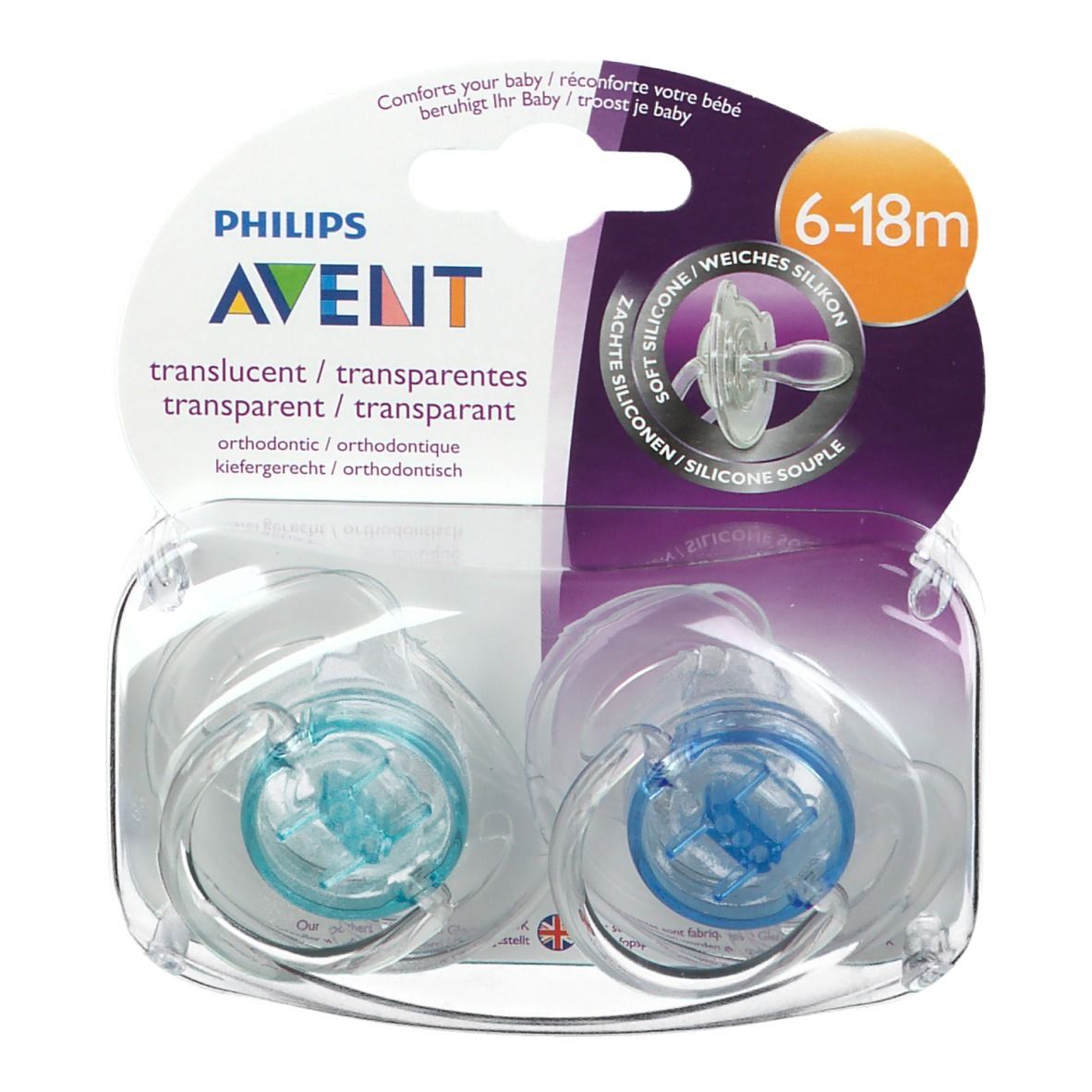 Avent Pacifier Transparant Silicone +6 Months