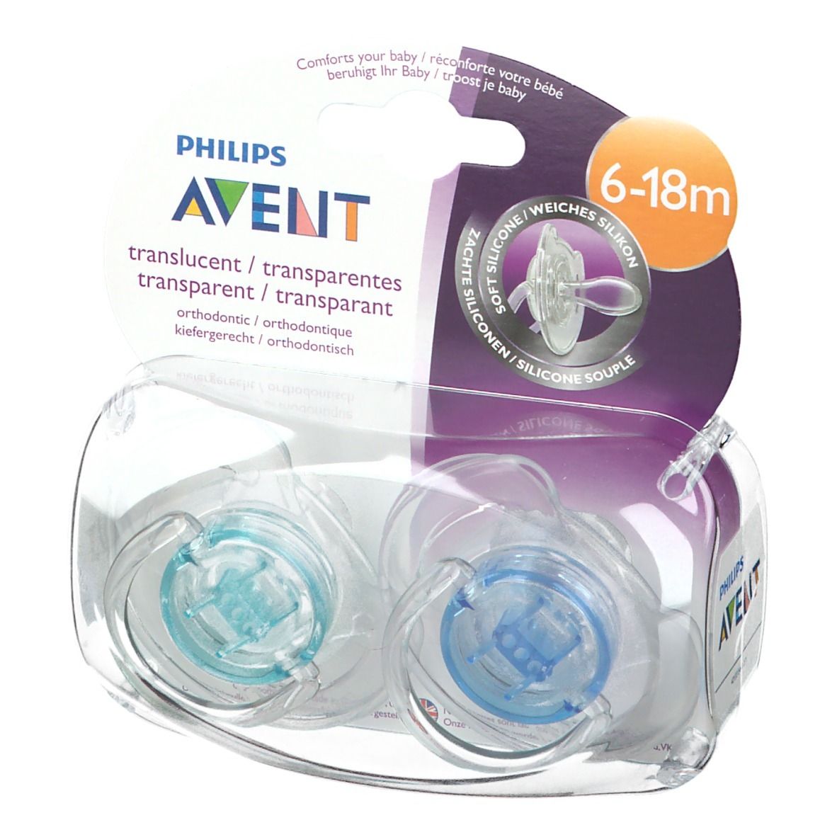 Avent Pacifier Transparant Silicone +6 Months