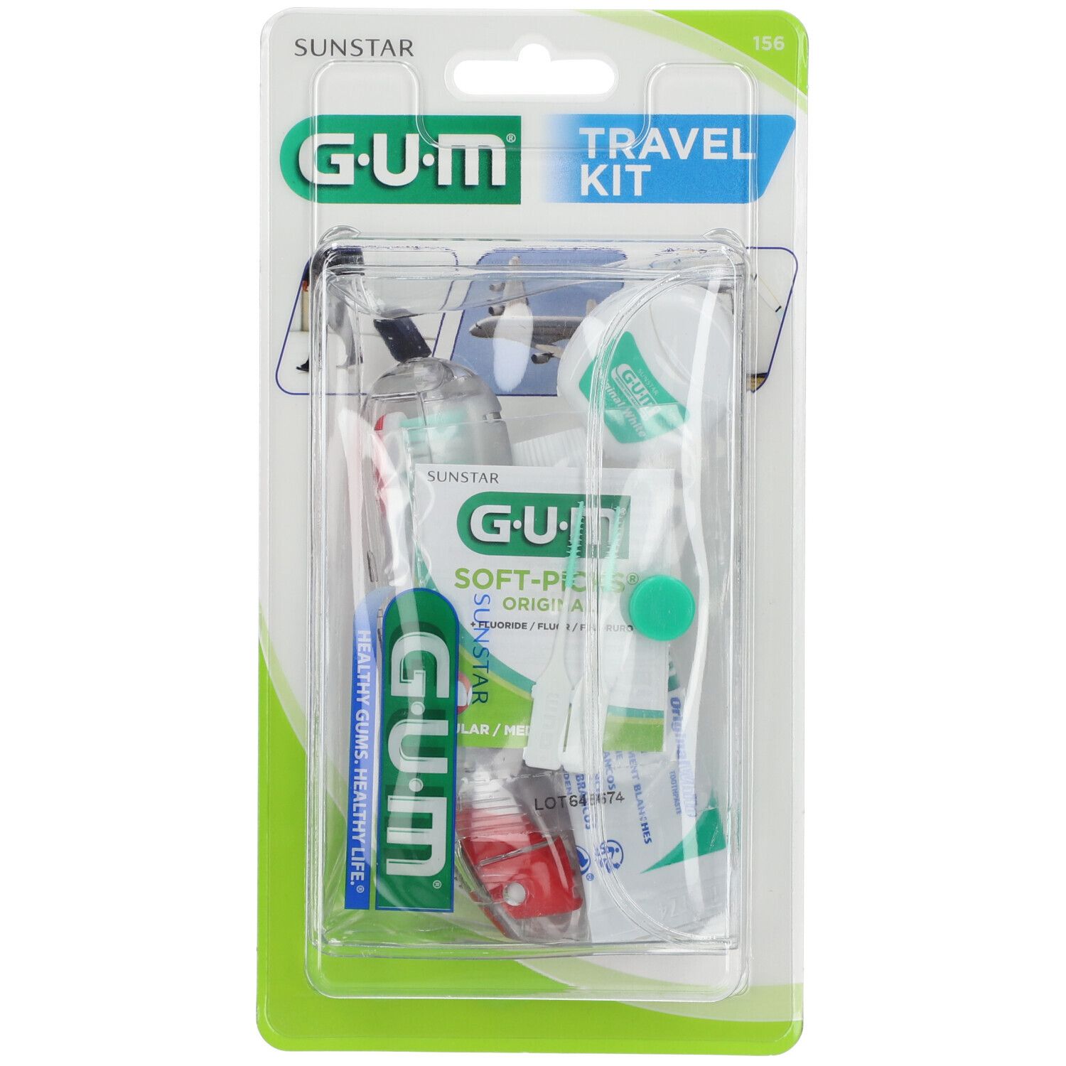 SUNSTAR GUM - TRAVEL Kit Spazzolino Da Viaggio + Filo Interdentale