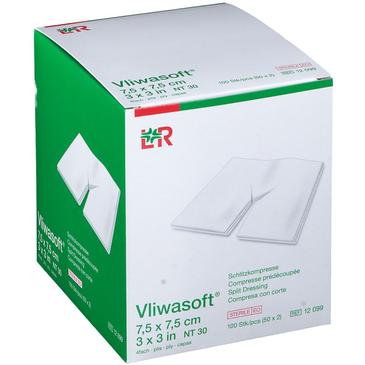 Vliwasoft® Compresse fessurate con taglio a Y 7,5 cm x 7,5 cm