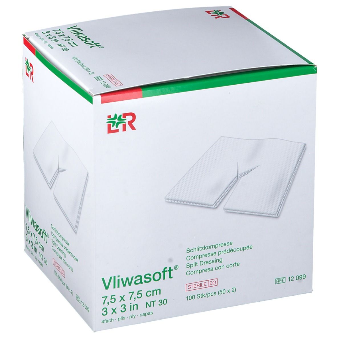 Vliwasoft® Compresse fessurate con taglio a Y 7,5 cm x 7,5 cm