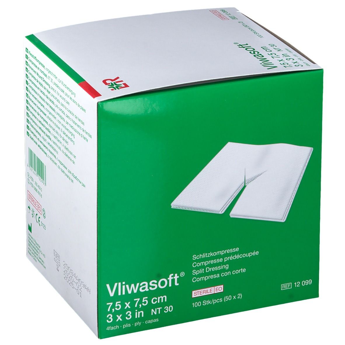Vliwasoft® Compresse fessurate con taglio a Y 7,5 cm x 7,5 cm