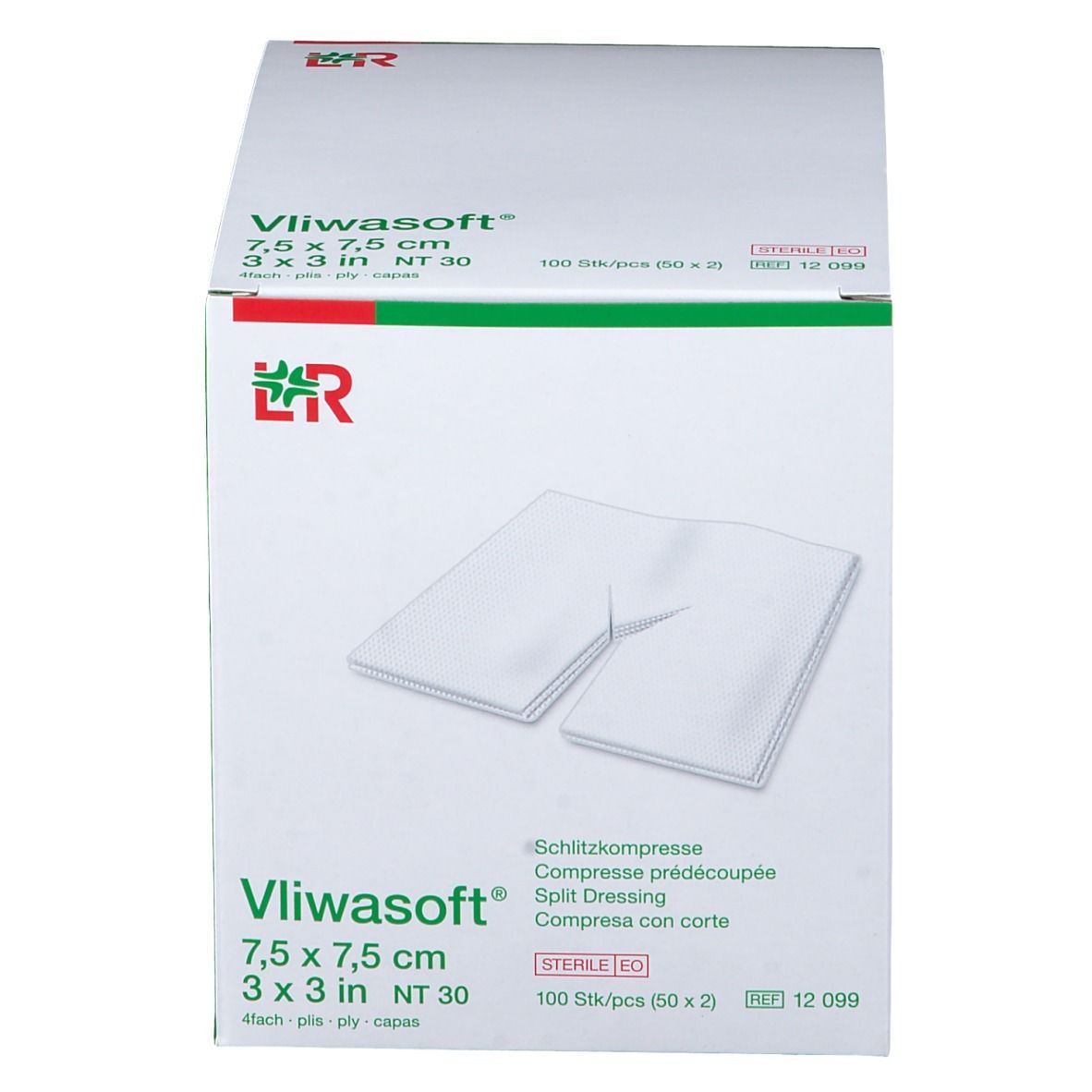 Vliwasoft® Compresse fessurate con taglio a Y 7,5 cm x 7,5 cm