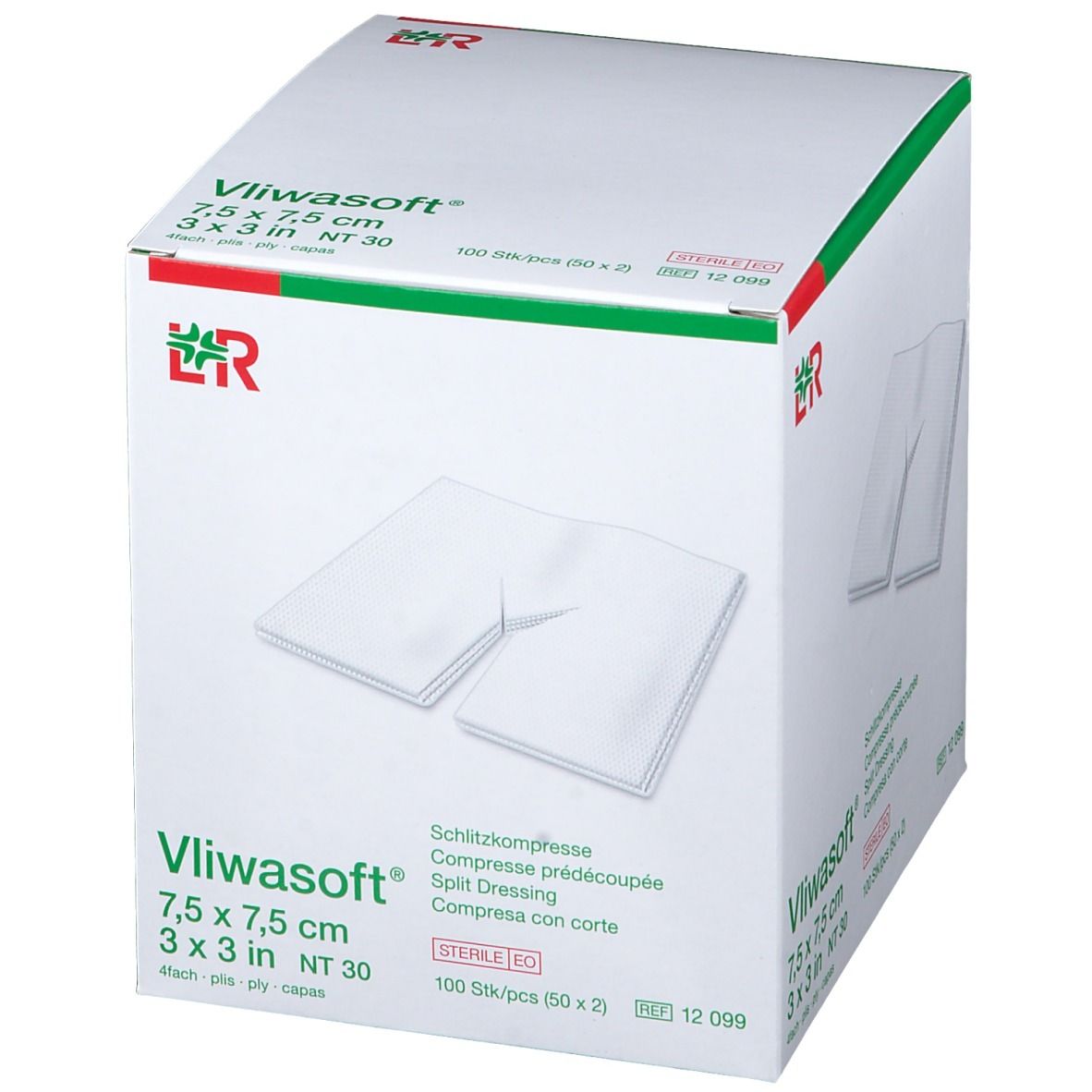 Vliwasoft® Compresse fessurate con taglio a Y 7,5 cm x 7,5 cm