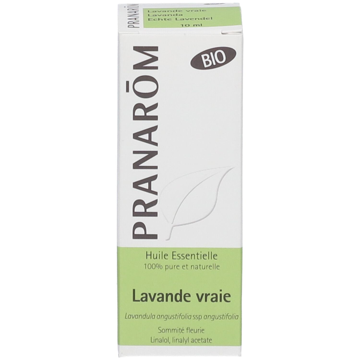 Confezione del prodotto. Scatola bianca con nome del prodotto e logo. Certificazione BIO.