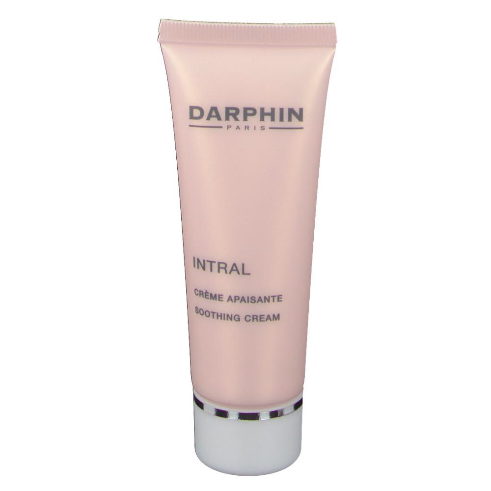 Tubo rosa con tappo bianco. Darphin Paris, Intral Crème Apaisante Soothing Cream.