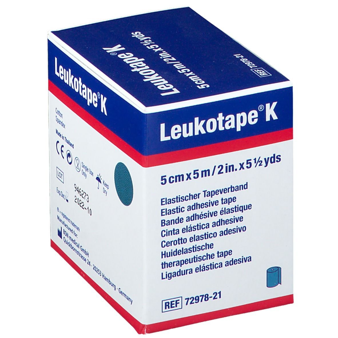 Leukotape® K Blu Cerotto Elastico Adesivo 5 cm x 5 m
