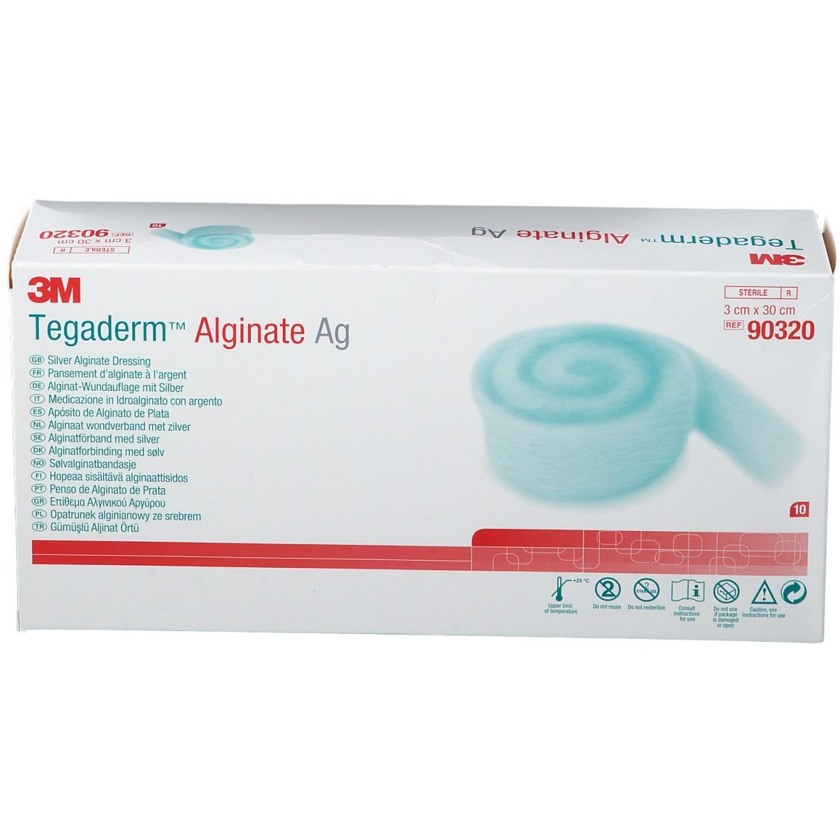3M Tegaderm Alginate Ag 1 x 44cm 90320 10 pz Redcare