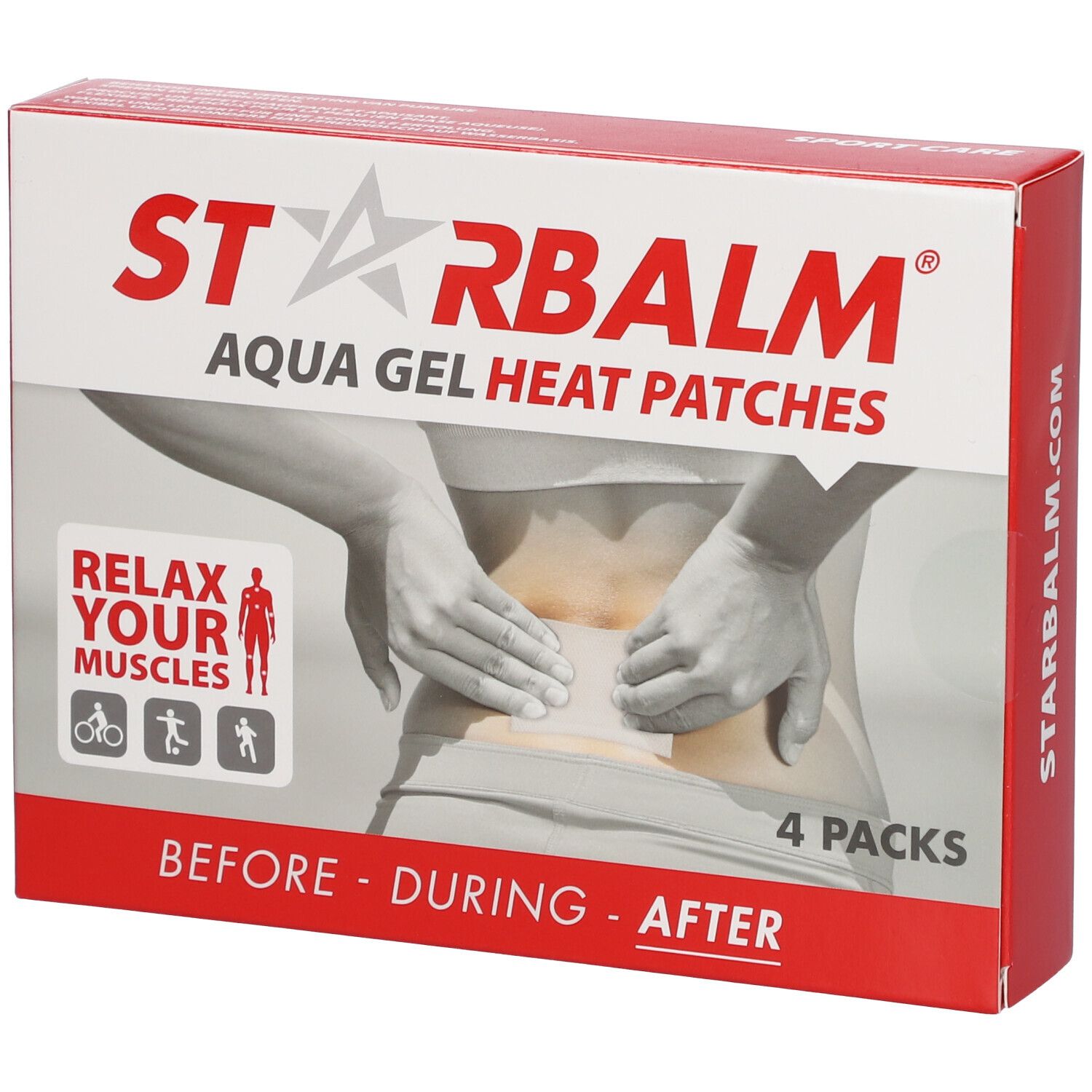 Confezione di cerotti riscaldanti Starbalm Aqua Gel.