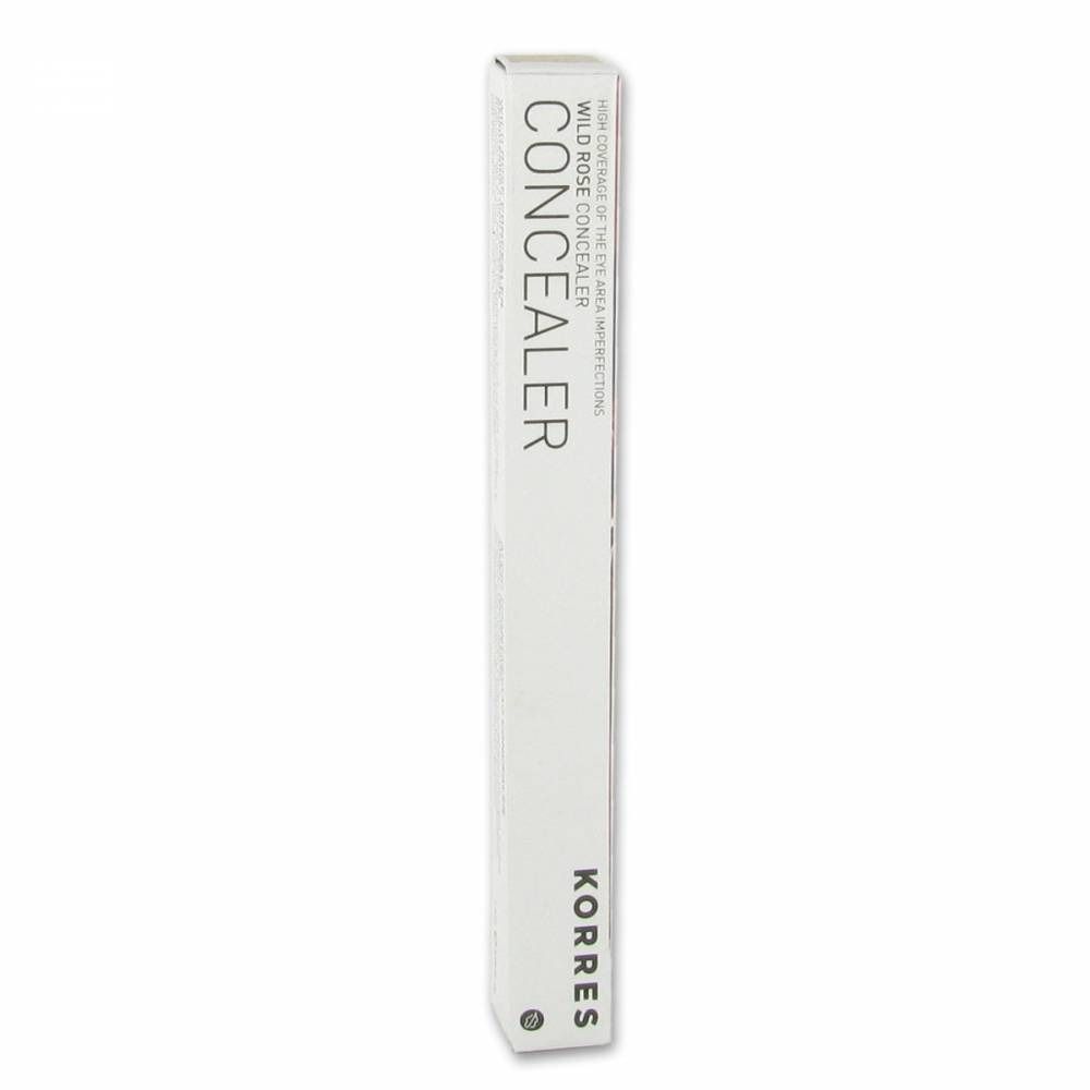 Confezione bianca con nome del prodotto e del marchio. Scritta: CONCEALER, KORRES.