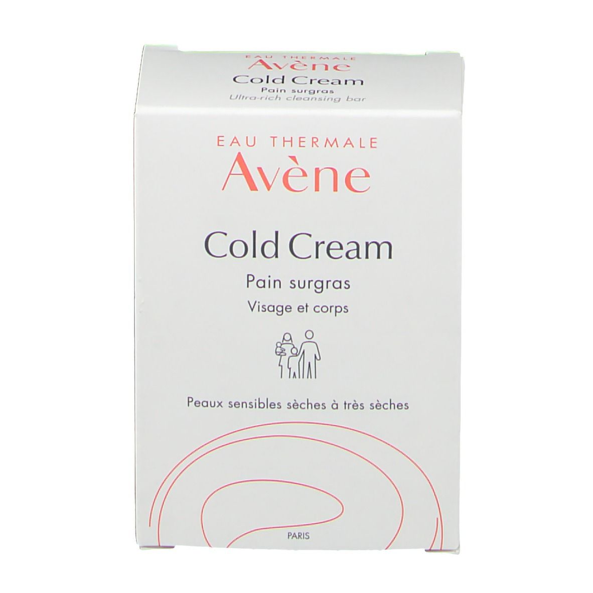 Confezione bianca. Logo e nome prodotto: Cold Cream. Testo: Pain surgras, Visage et corps. Per pelli sensibili da secche a molto secche.