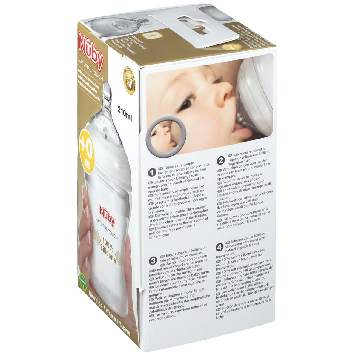 Nuby Suction Bottle Silicone 210ml 0 Month + Teat Slowly