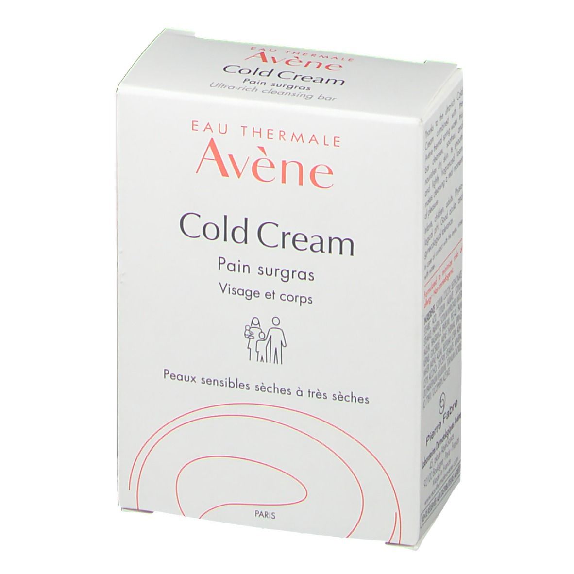 Confezione bianca. Logo e nome prodotto: Cold Cream. Testo: Pain surgras, Visage et corps. Per pelli sensibili da secche a molto secche.