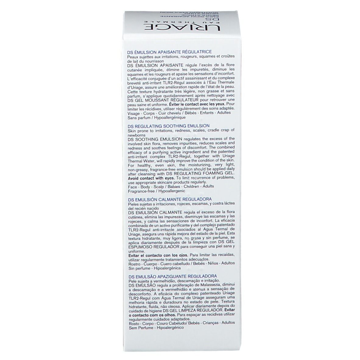 Grafico con testo. Testo: Sviluppato e raccomandato dai dermatologi. Senza profumo. Alta tollerabilità.