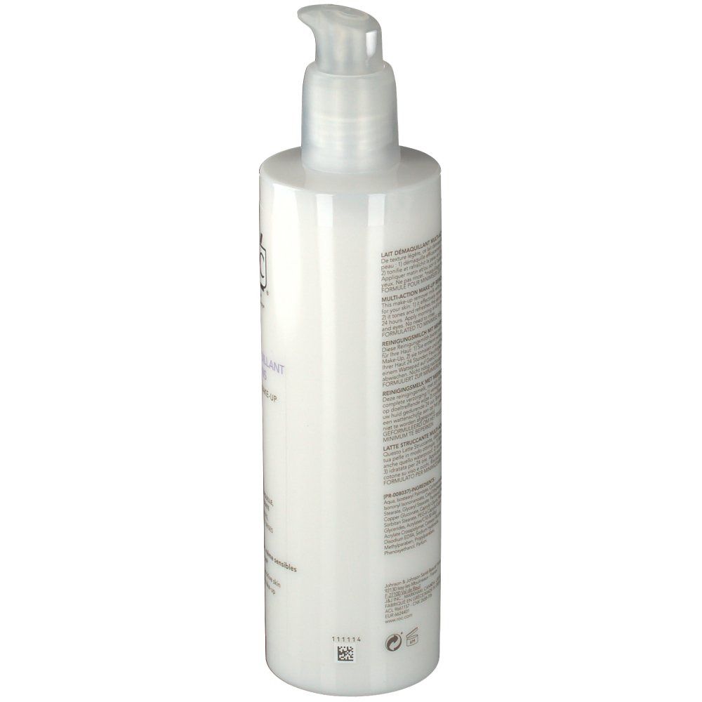 Flacone bianco con dosatore a pompa. Retro con testo. Nome prodotto non visibile.