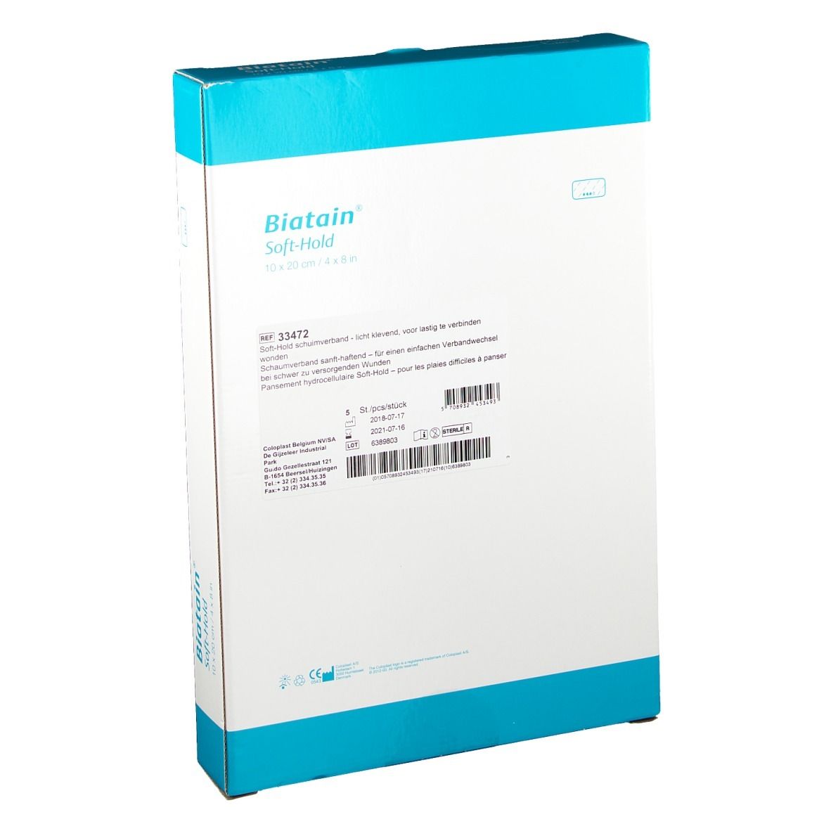 Biatain Soft Hold 3472 10cm x 20cm Adhesive