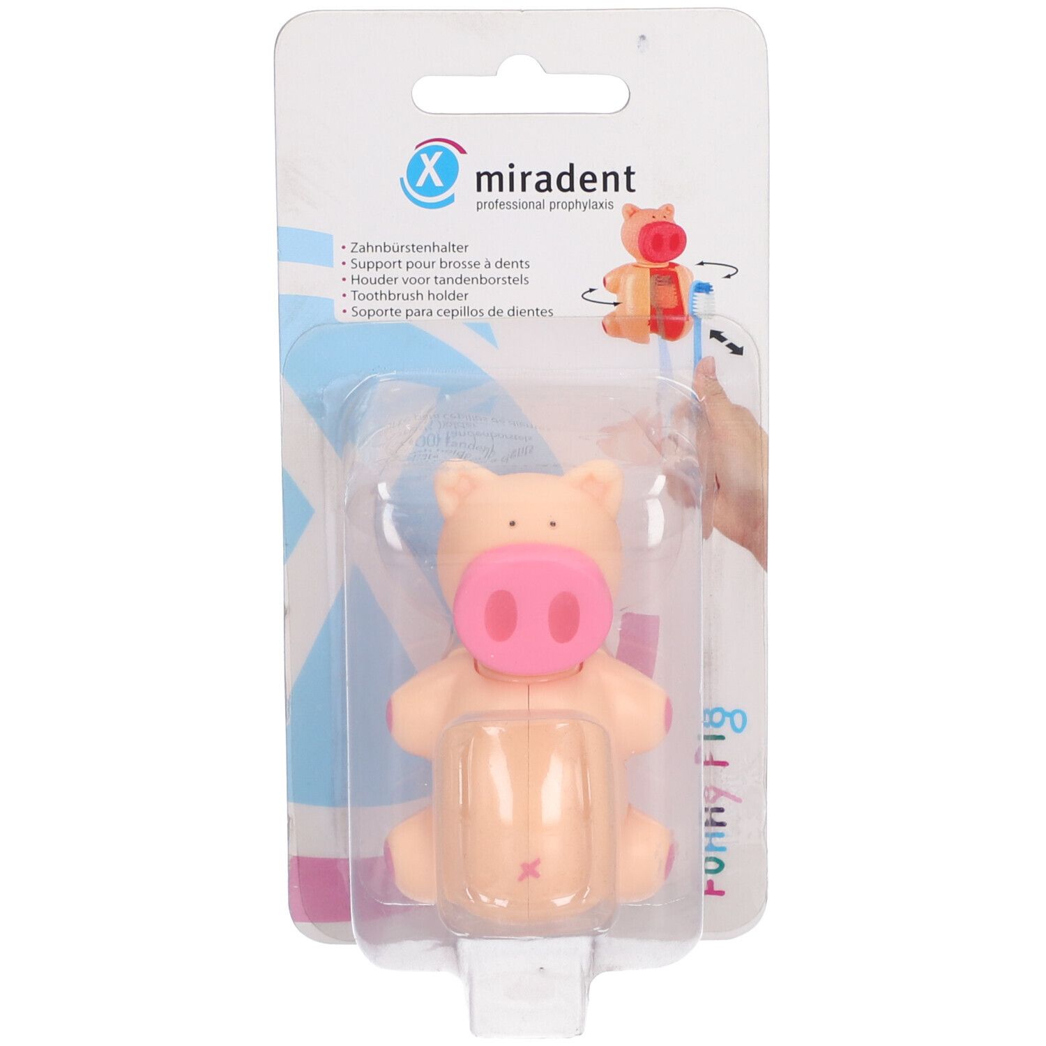 Miradent Funny Animals Pig Holder Toothbrush