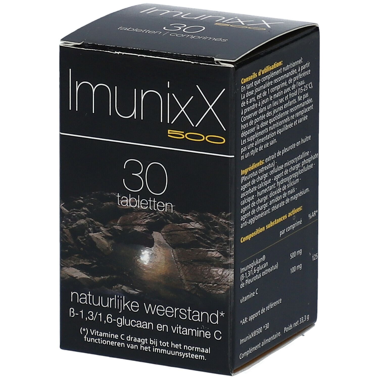 Scatola nera Imunixx 500, 30 compresse. Ingredienti e informazioni.