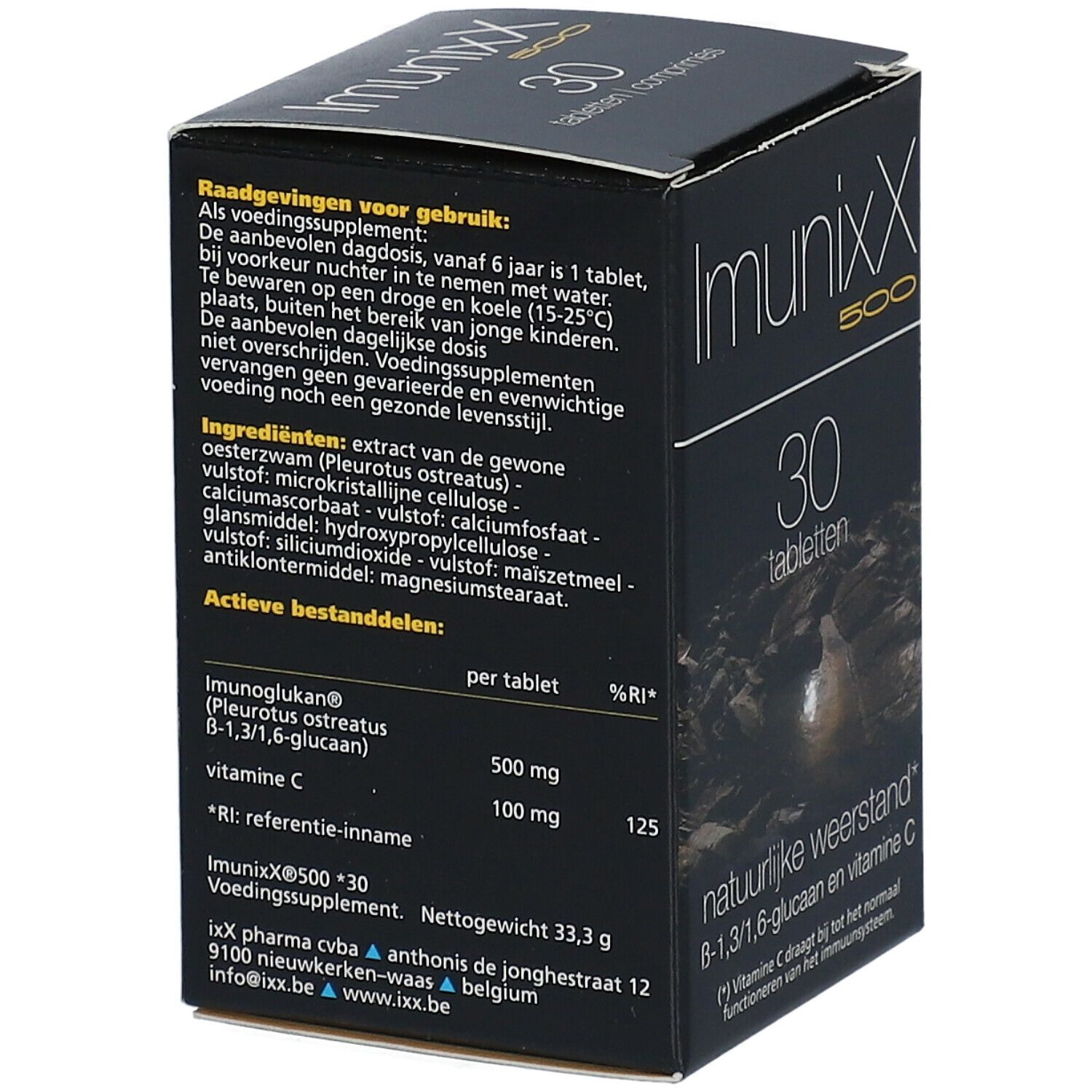 Scatola nera Imunixx 500, 30 compresse. Ingredienti e informazioni.