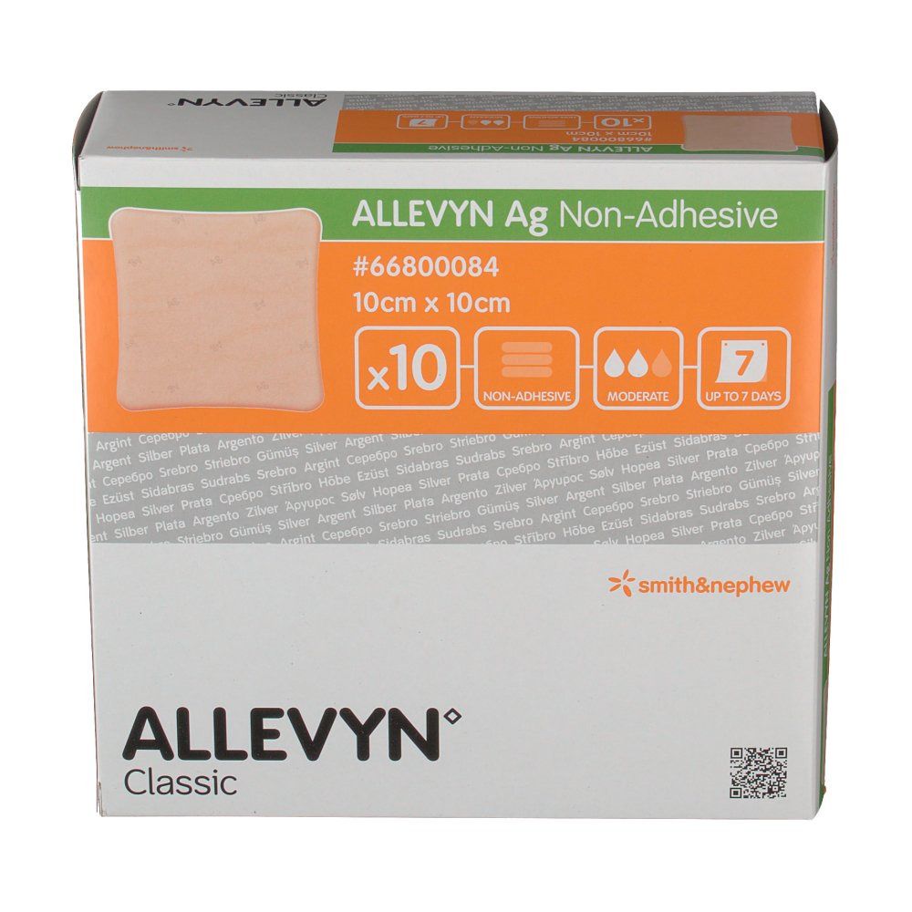 ALLEVYN AG Non Adhesive 10 x 10 cm