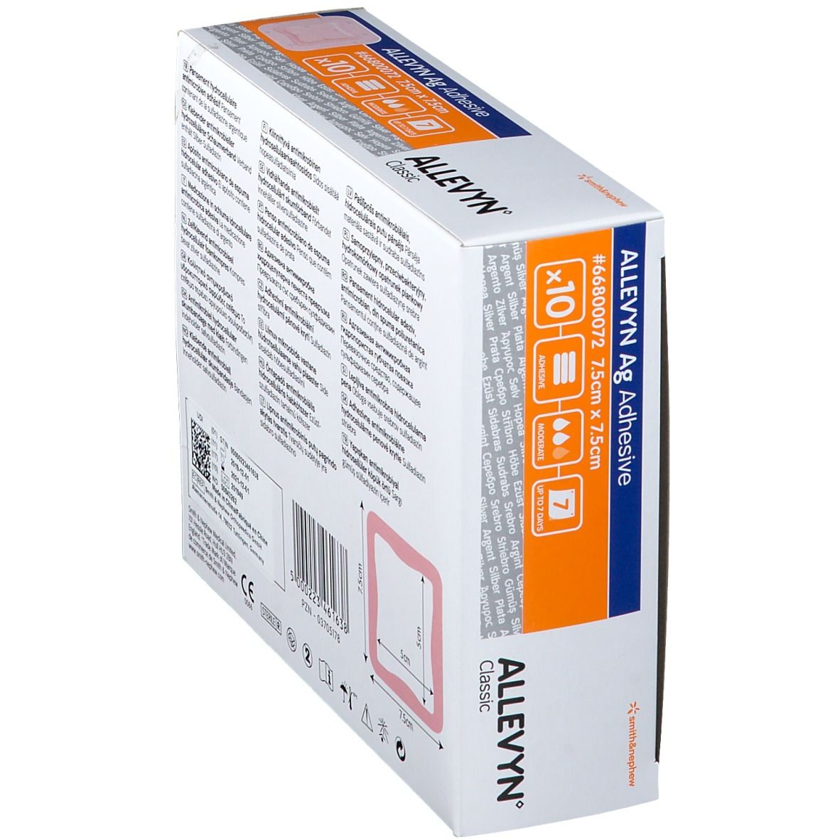 Allevyn AG Adhesive Sterile 7,5x7,5cm Ref.66800072