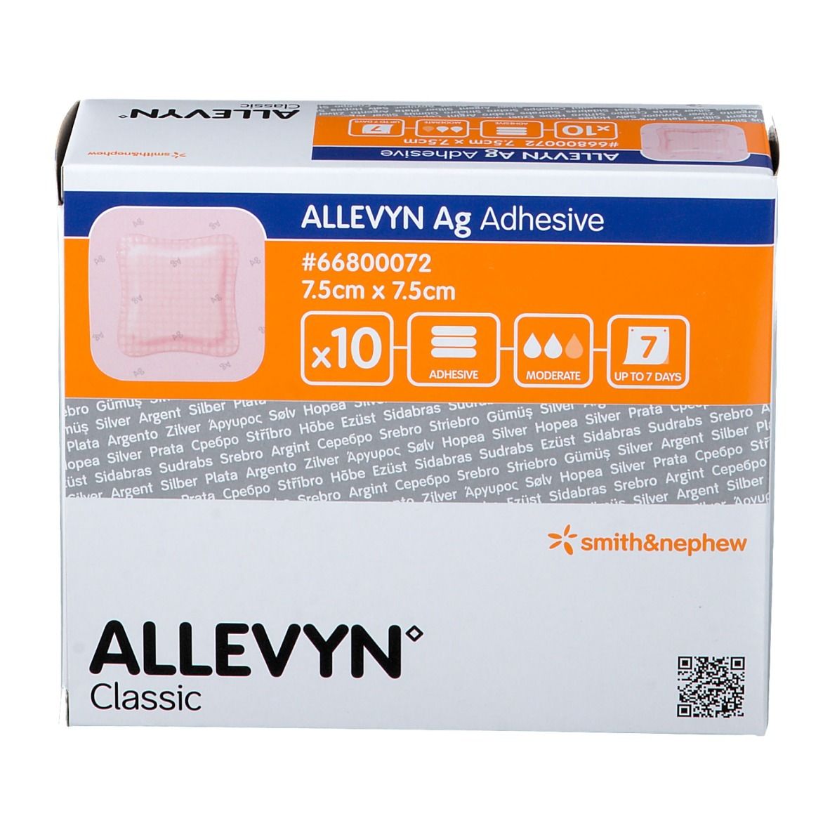 Allevyn AG Adhesive Sterile 7,5x7,5cm Ref.66800072