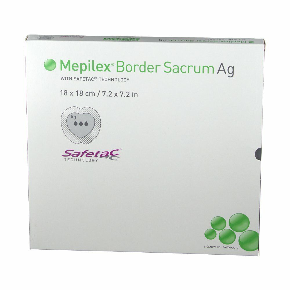 Mepilex® Border Sacrum Ag 18 x 18 cm