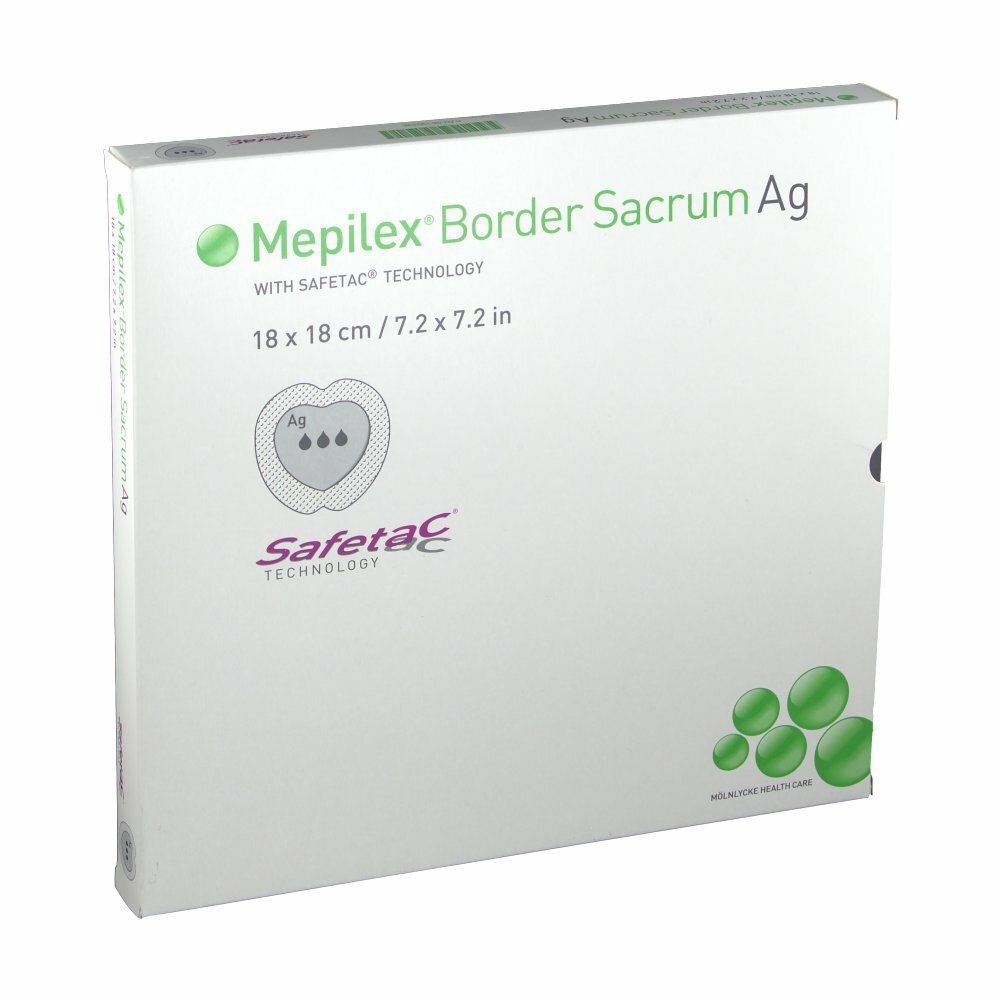 Mepilex® Border Sacrum Ag 18 x 18 cm