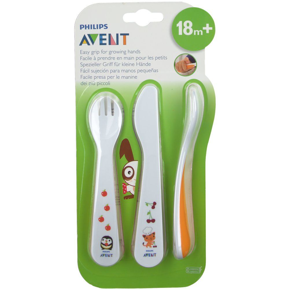Avent Spoon Fork Knife + 18m