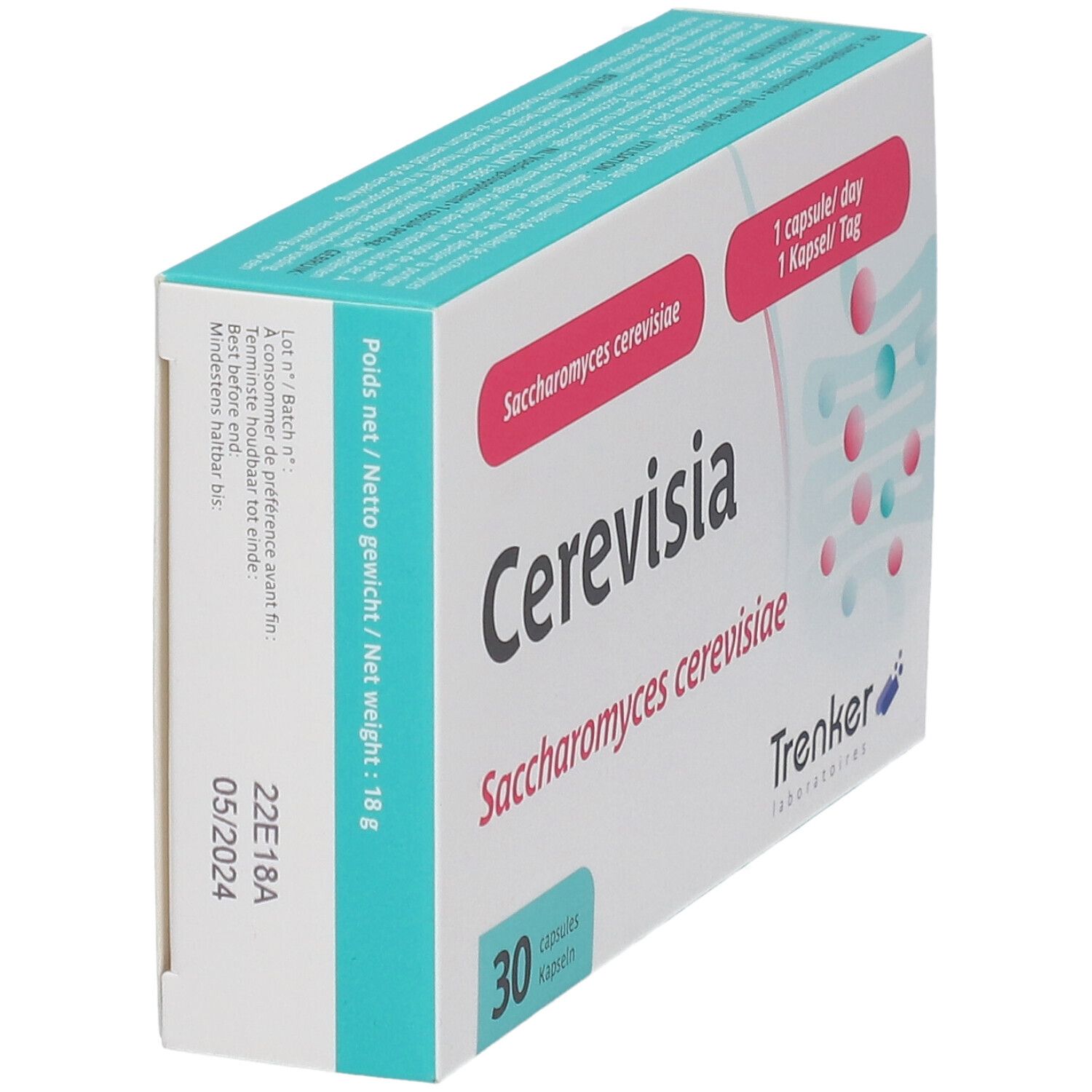 Imutis Cerevisia: 1 capsula al giorno, Saccharomyces cerevisiae CNCM I-3856.