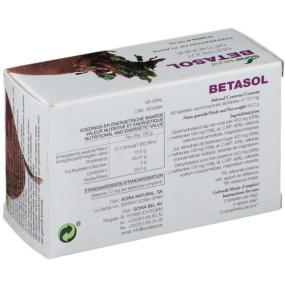 Soria Natural Betasol 600mg