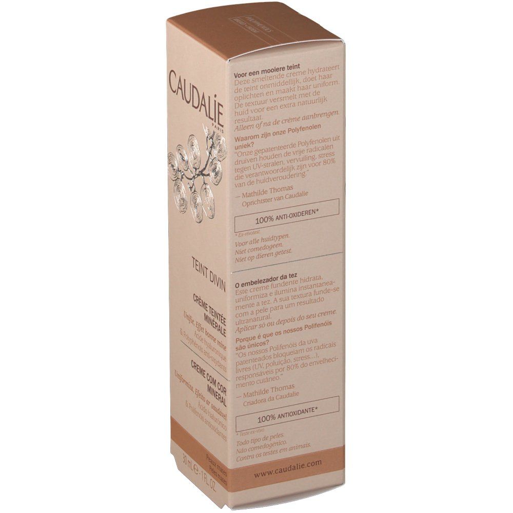 Caudalie Teint Divin Crema Coloranta Minerale Pelli Scure