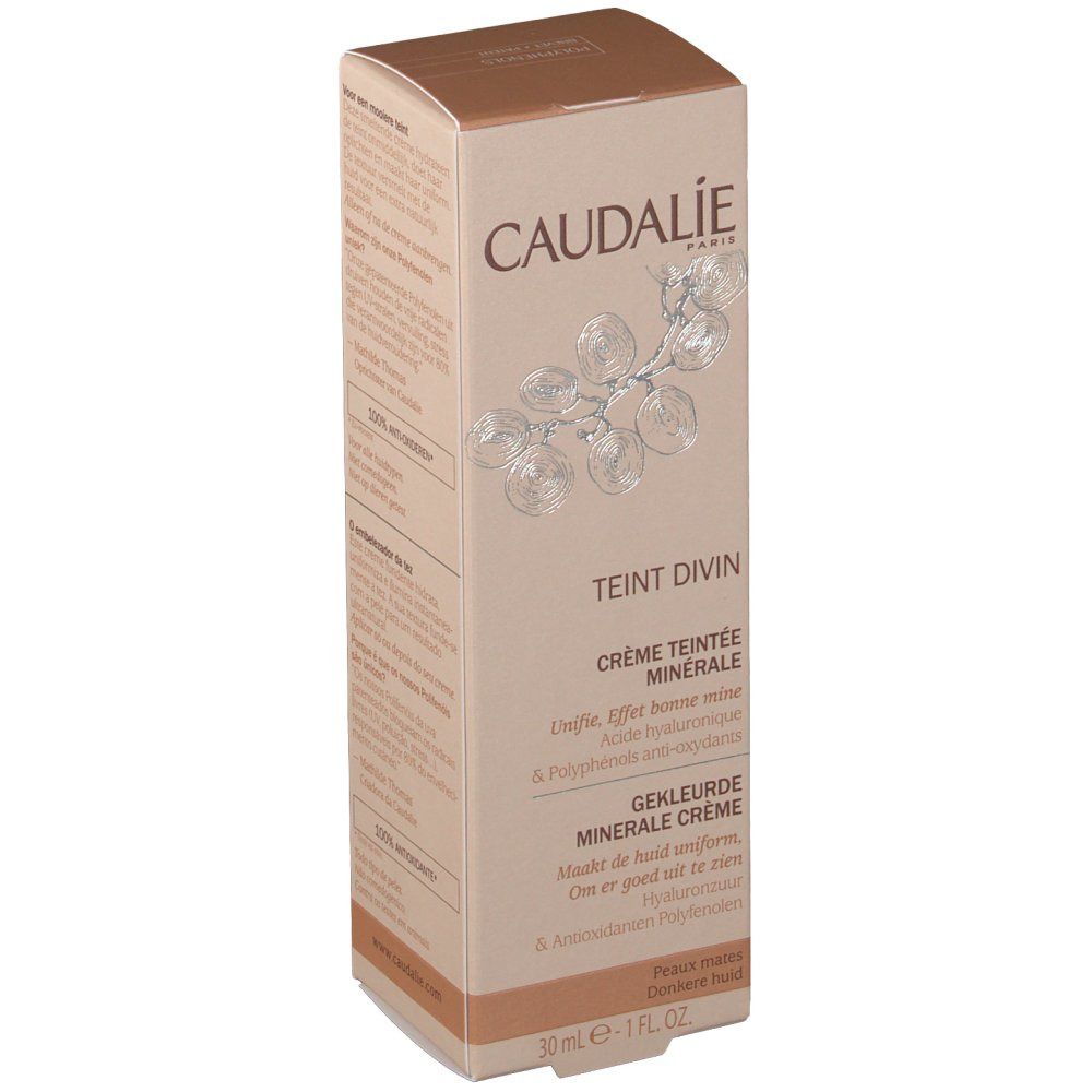 Caudalie Teint Divin Crema Coloranta Minerale Pelli Scure