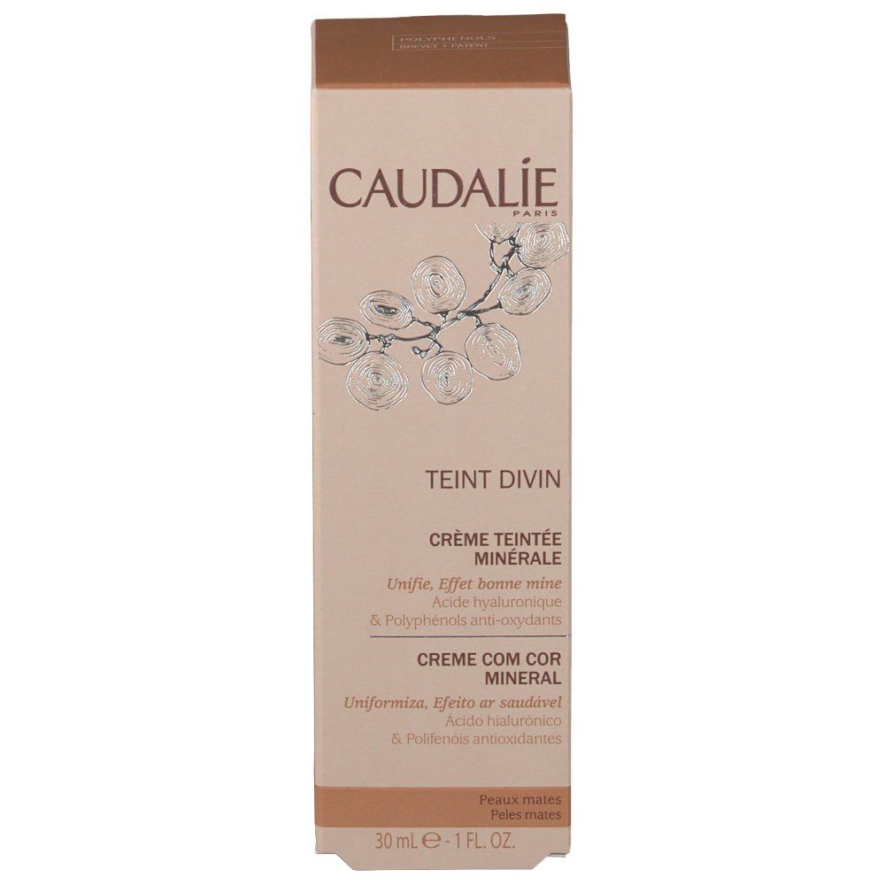 Caudalie Teint Divin Crema Coloranta Minerale Pelli Scure