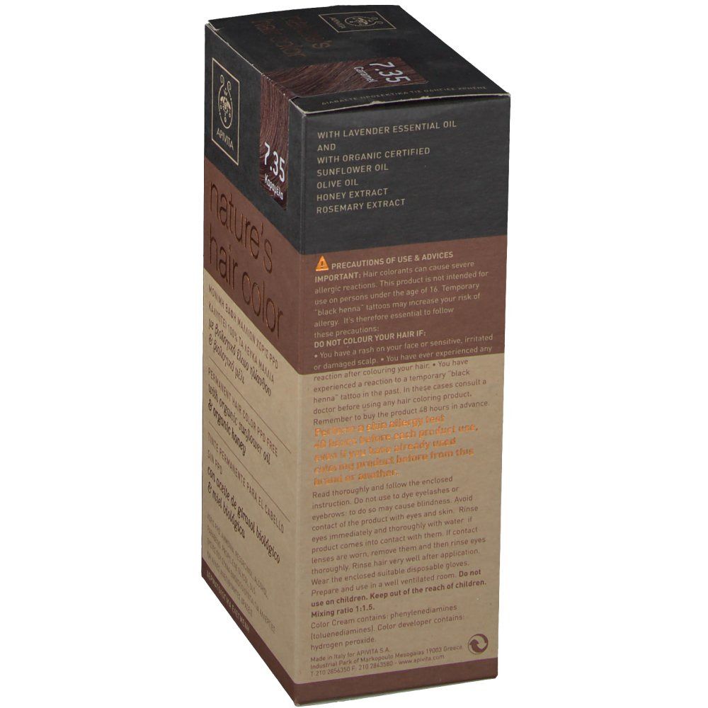 Apivita Natures Hair Color N7.35 Caramel