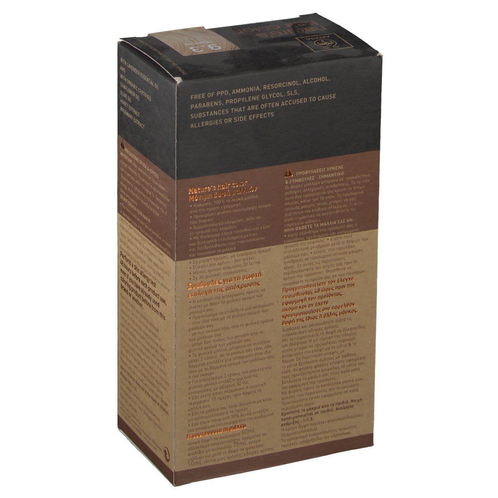 Apivita Natures Hair Color N9.3 Vanilla