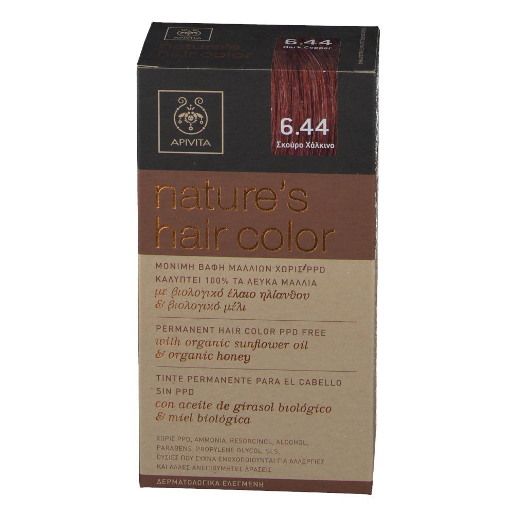 Apivita Natures Hair Color N6.44 Dark Kopper