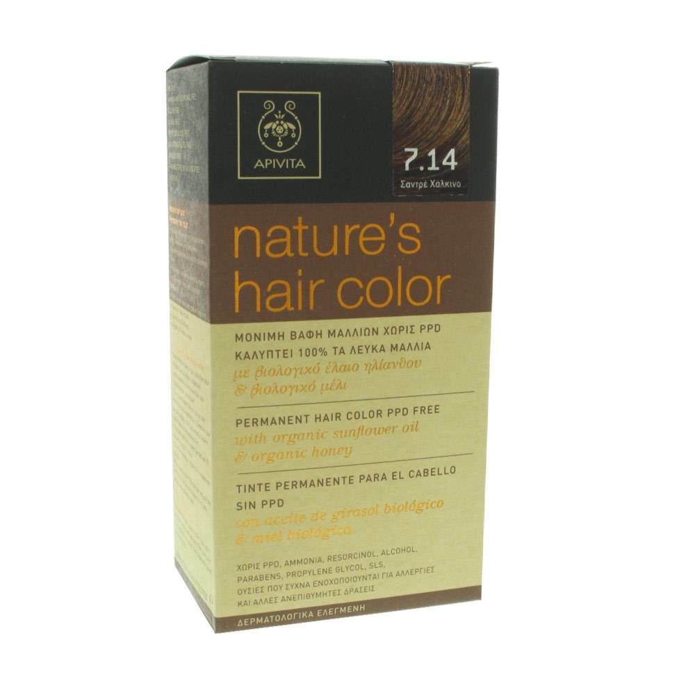 Apivita Natures Hair Color N7.14 Ash Coppery