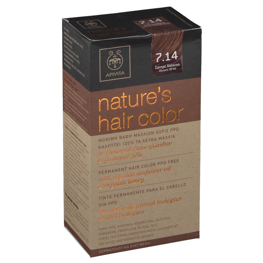 Apivita Natures Hair Color N7.14 Ash Coppery