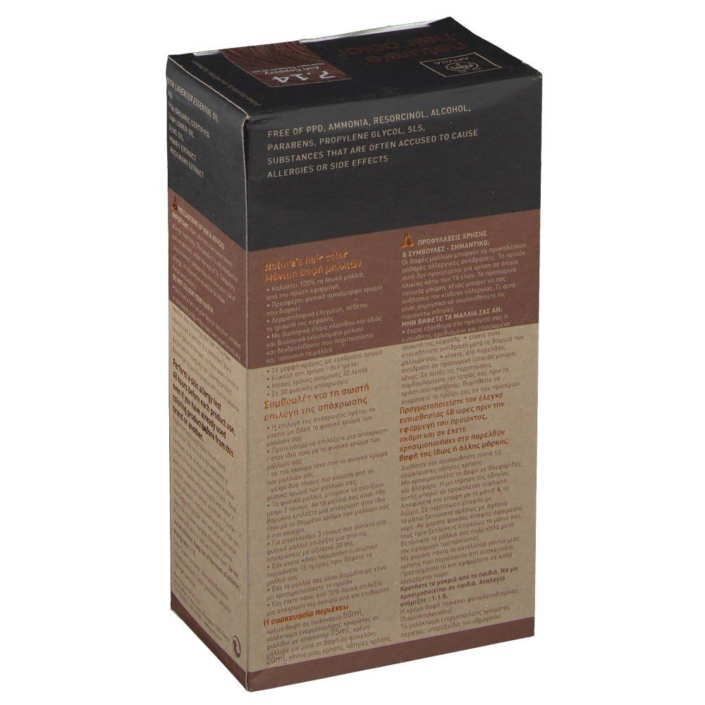Apivita Natures Hair Color N7.14 Ash Coppery