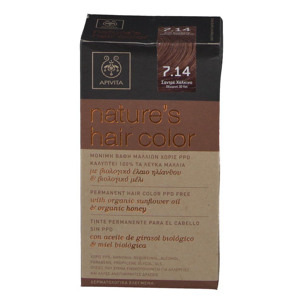 Apivita Natures Hair Color N7.14 Ash Coppery