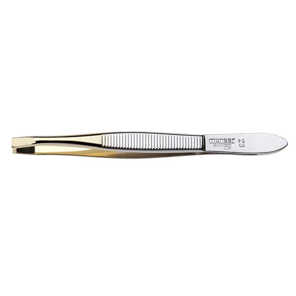 Morser Tweezers Curved Gilded 23