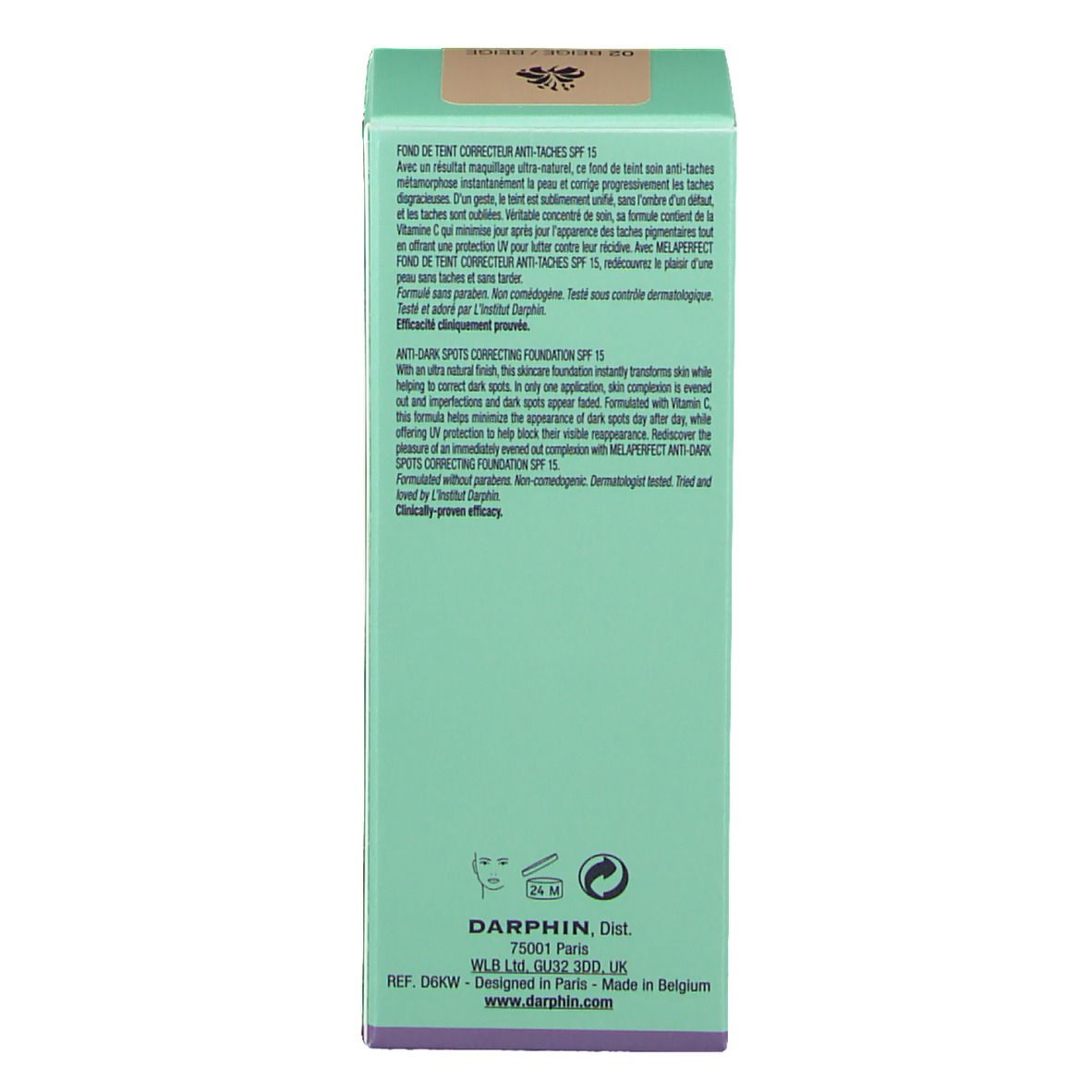 DARPHIN MELAPERFECT Fondotinta SPF15 Correttivo Anti Macchie Scure
