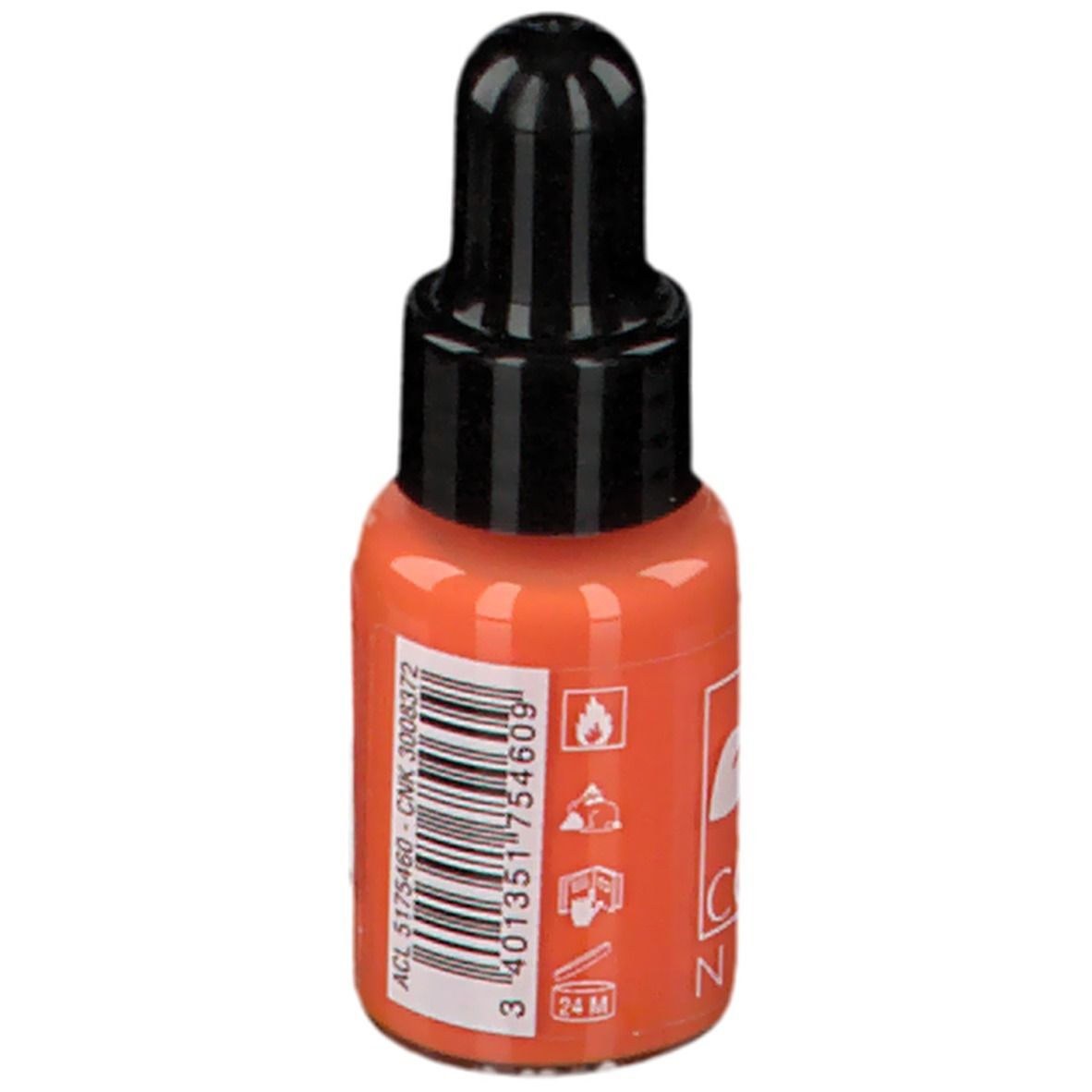 Flacone di smalto arancione con tappo nero. Scritta: COSMÈ NAIL. Tonalità 11.