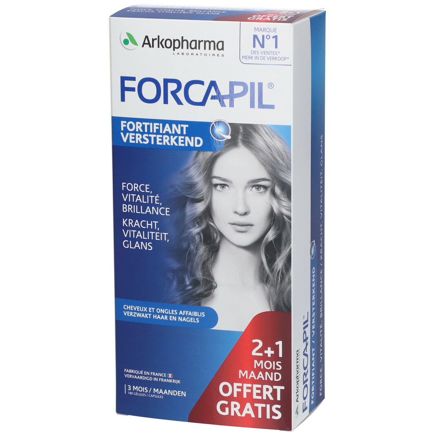 Arkopharma Forcapil® Cheveux et Ongles, Formule fortifiante 3 Mesi