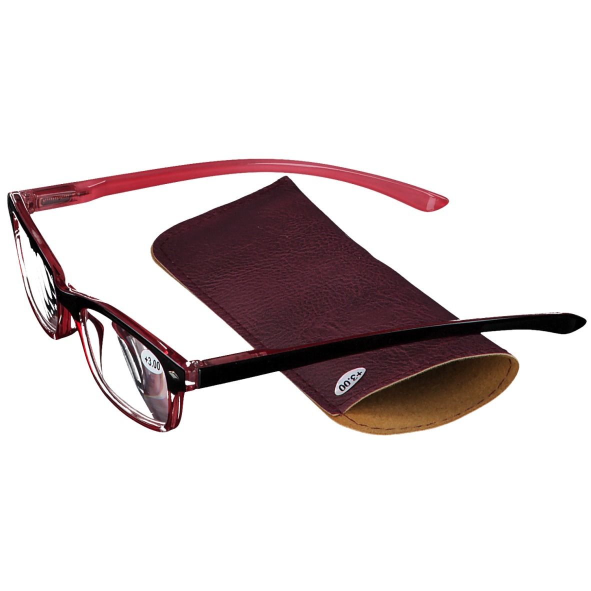 Pharma Glasses Reading Glasses Red +3